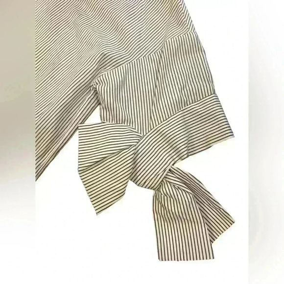 VICTORIA VICTORIA BECKHAM Bow Sleeve ButtonDown Shirt Dress Size 10 - Picture 6 of 11